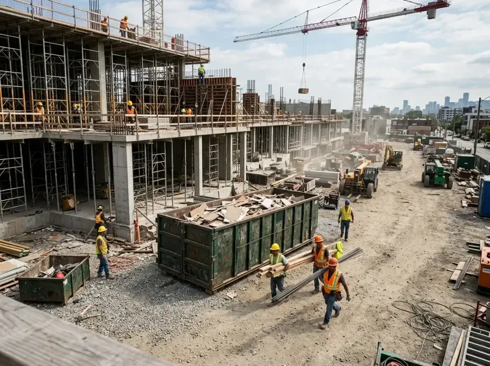 commercial-construction-site-w-002 — frequently asked questions, Low Cost Construction Dumpster Rental in Eagle Lake, MN